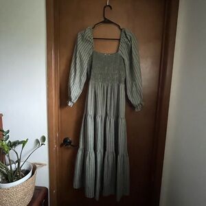 Neuflora Olive Striped Maxi Dress